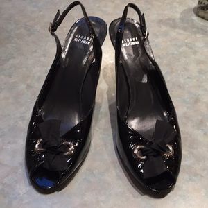 Stuart Weitzman patent sling back heels